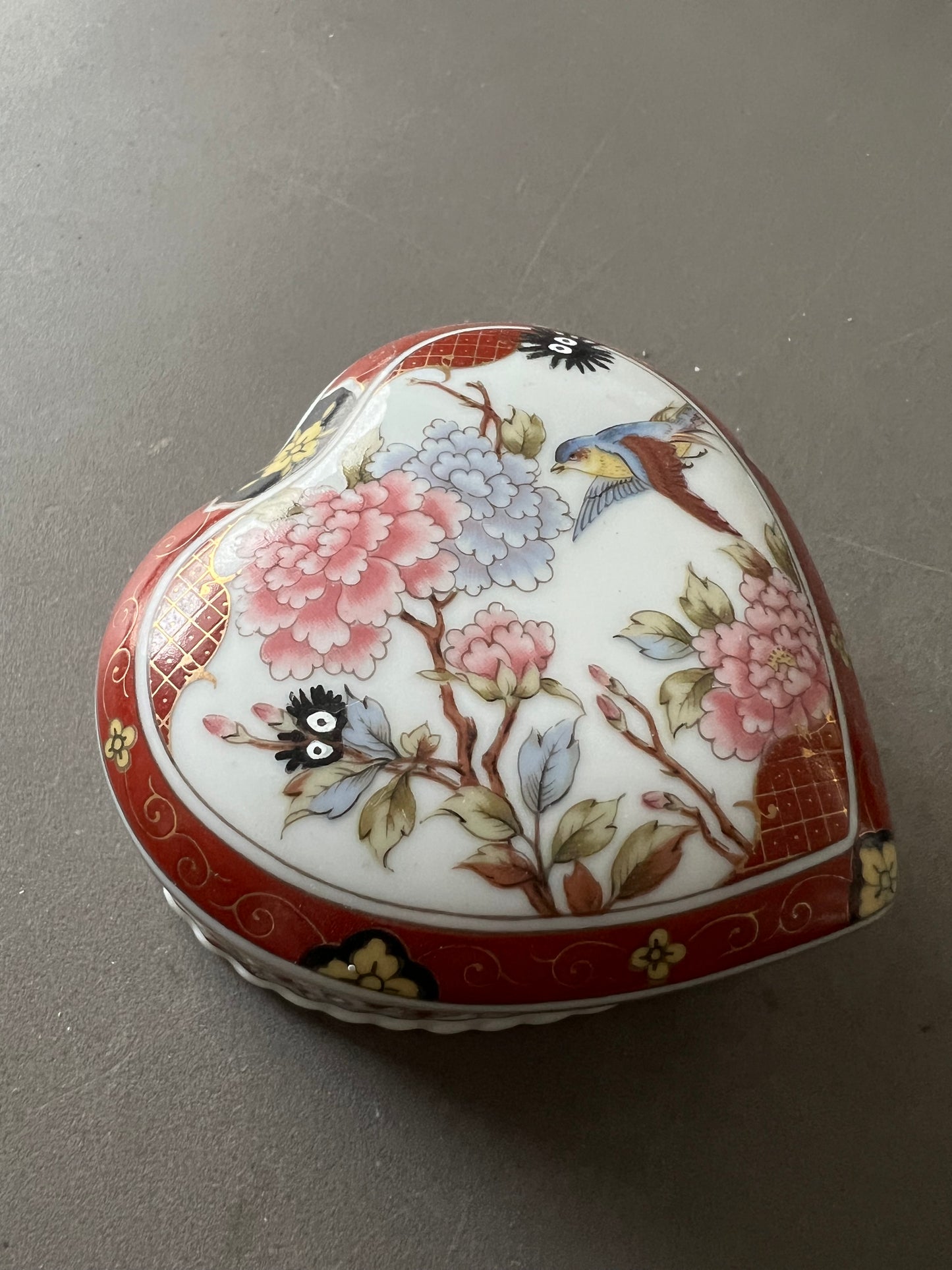 Vintage Glass Heart with Handpainted soot sprites from Ghibli!