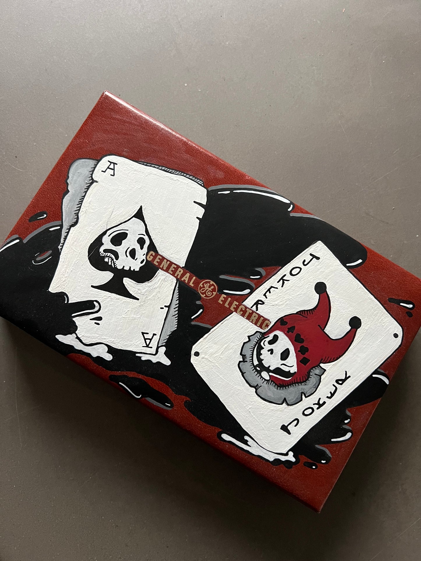 Hand painted vintage card box!