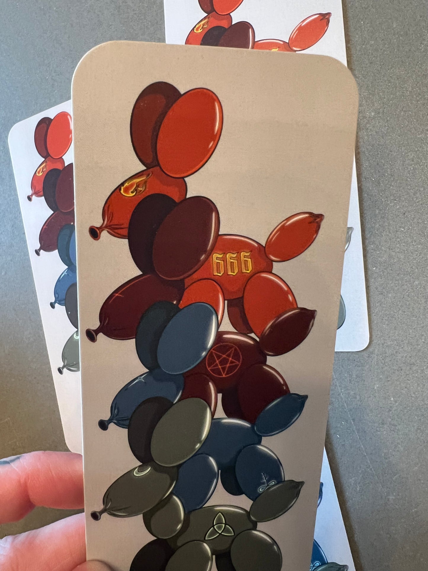 Spooky balloon dog bookmark made by me!