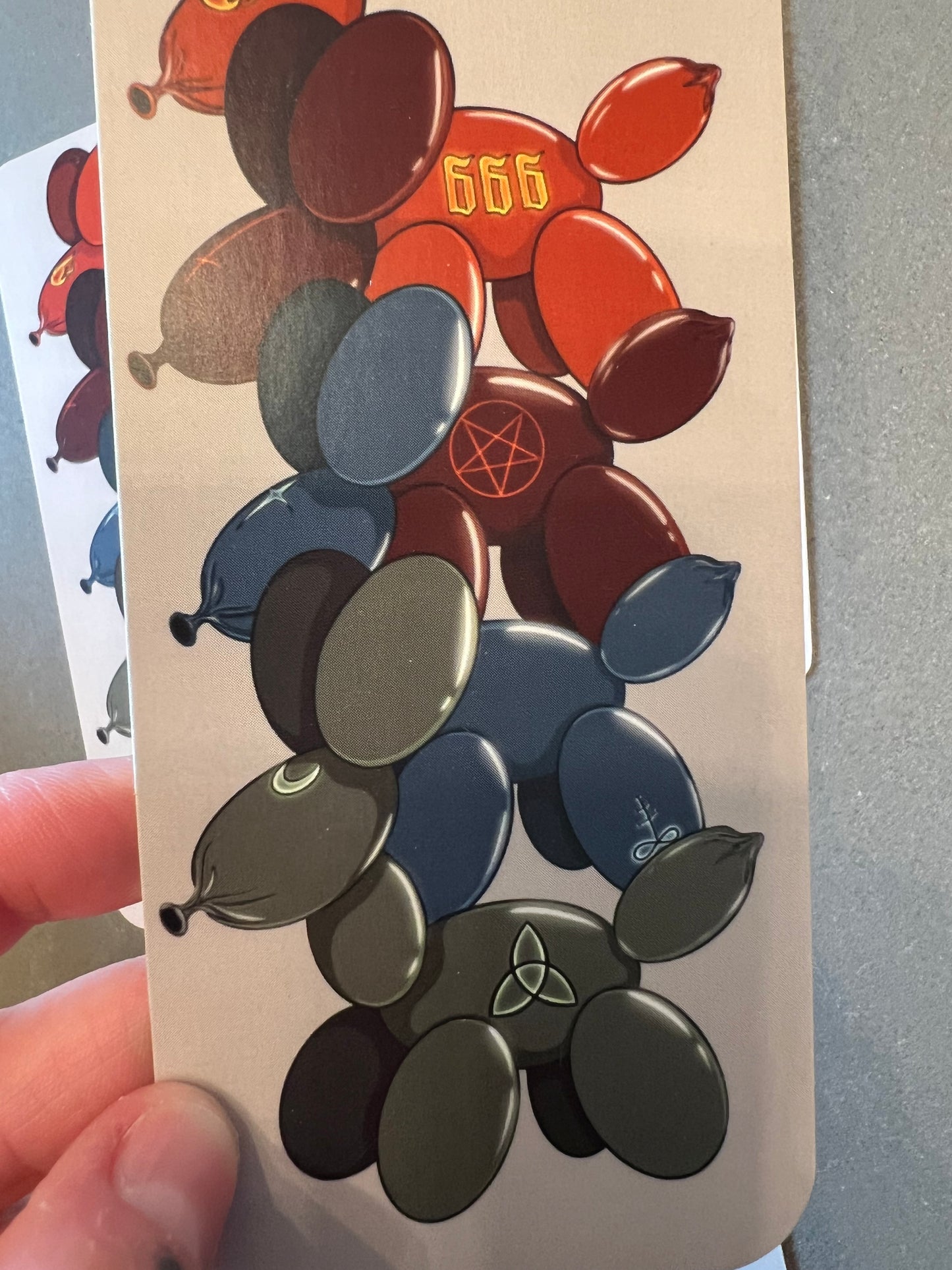 Spooky balloon dog bookmark made by me!