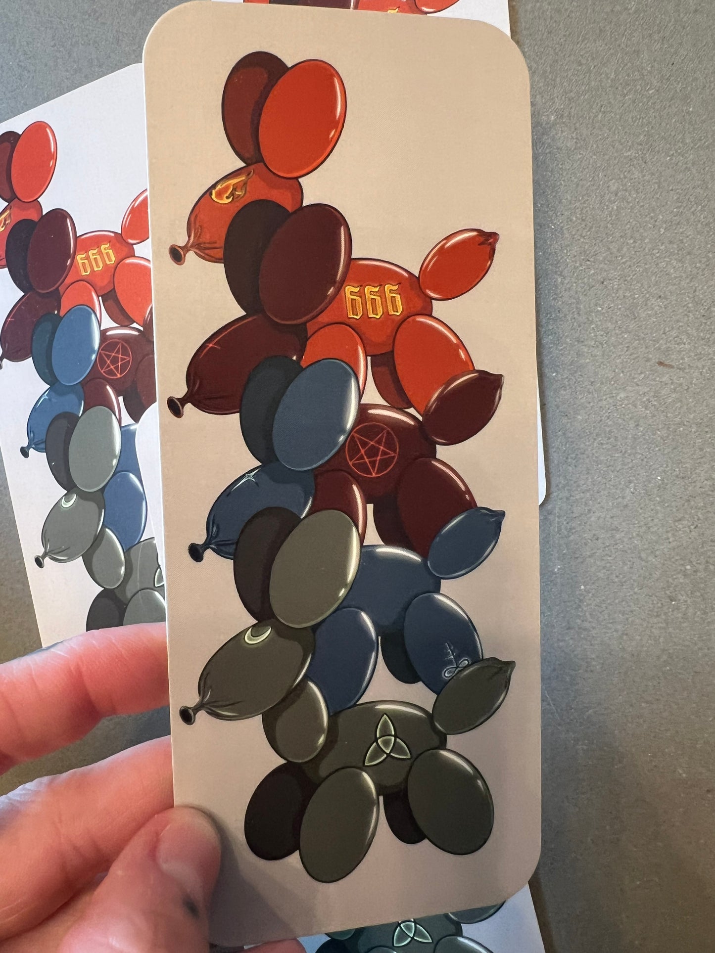 Spooky balloon dog bookmark made by me!