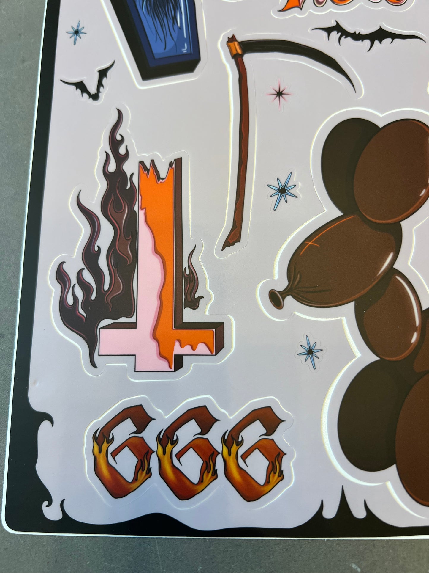 Satanic Panic sticker sheet made by me!