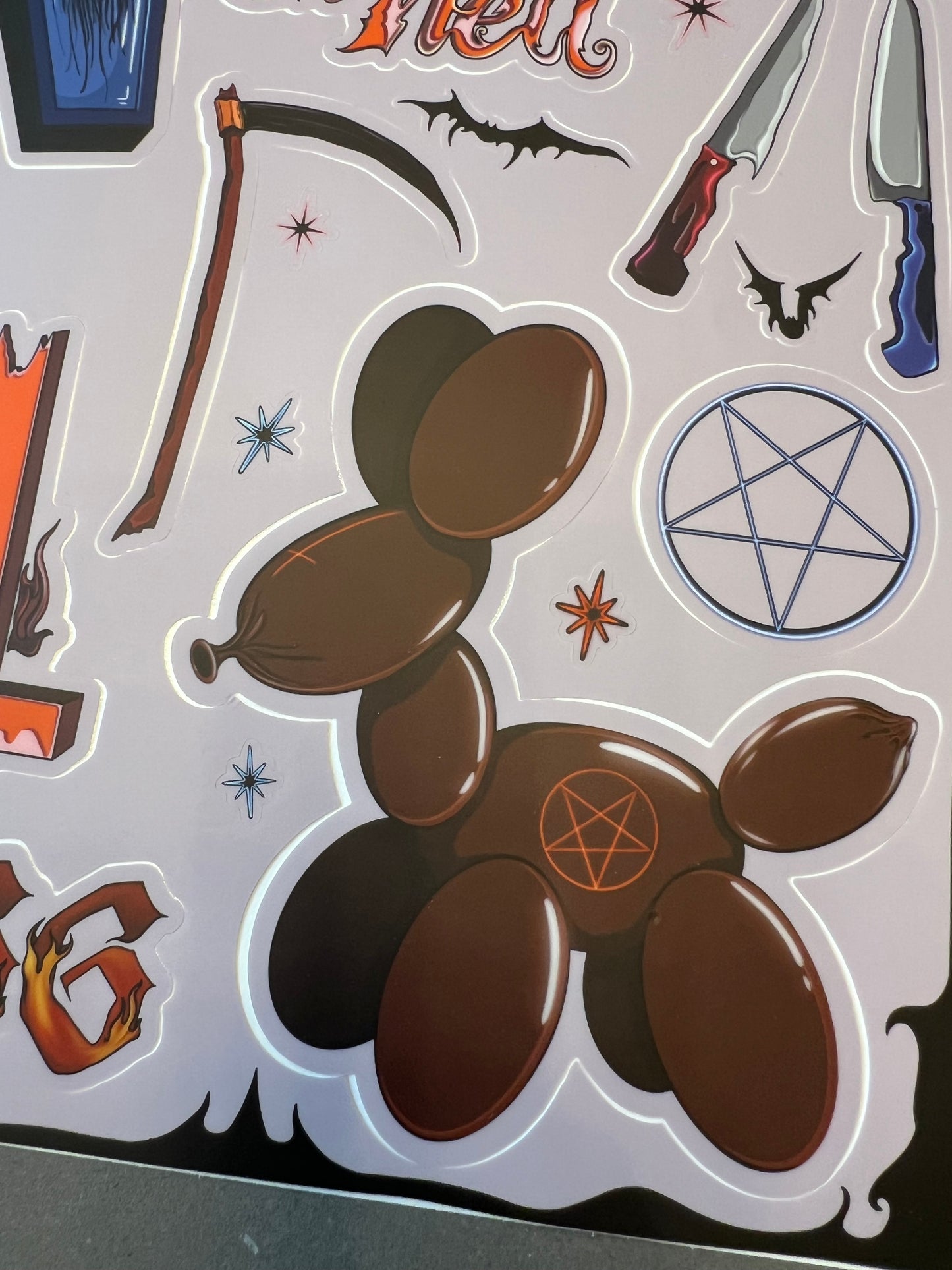 Satanic Panic sticker sheet made by me!