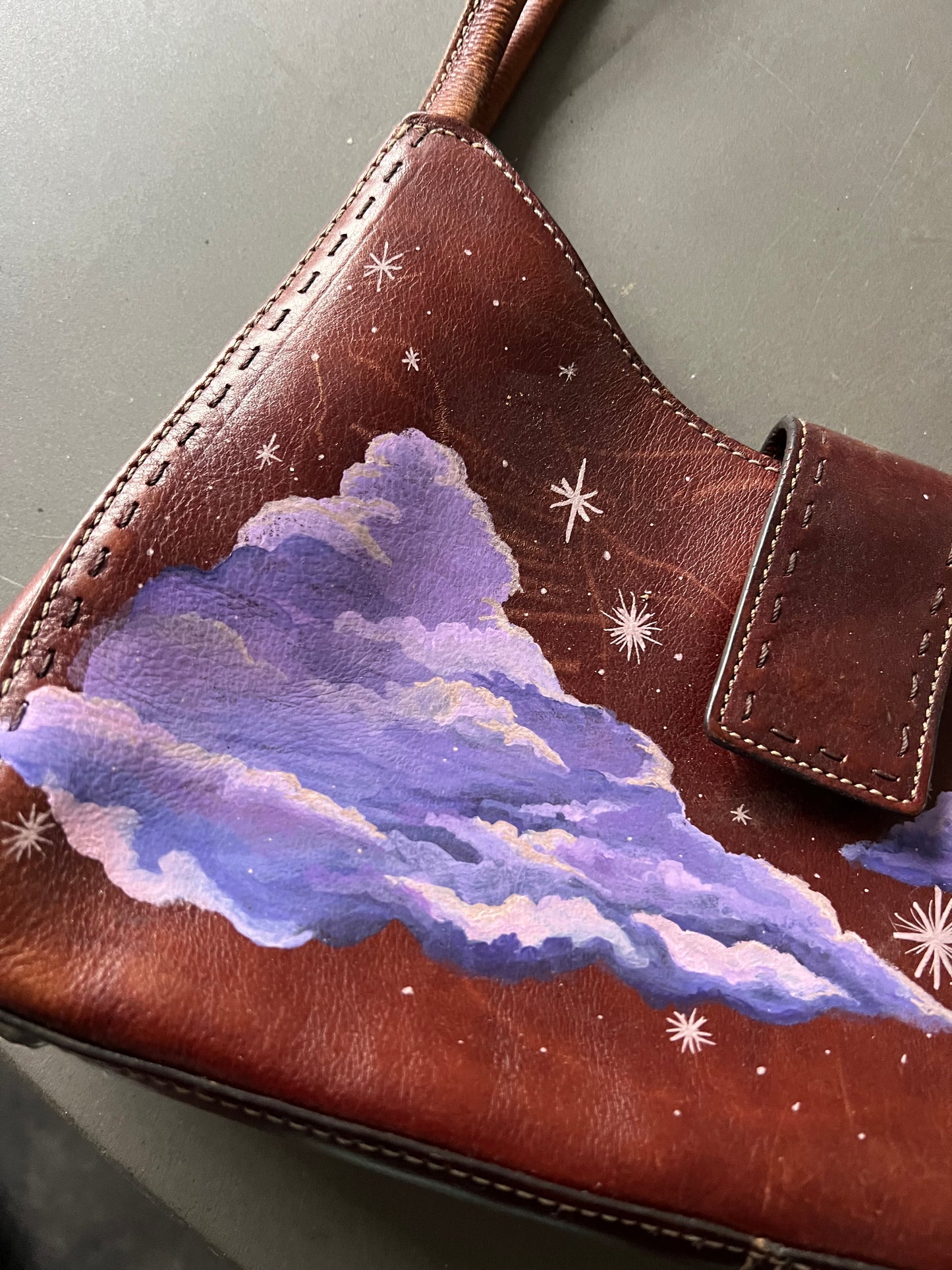 Vintage Fossil Hand Painted Purse