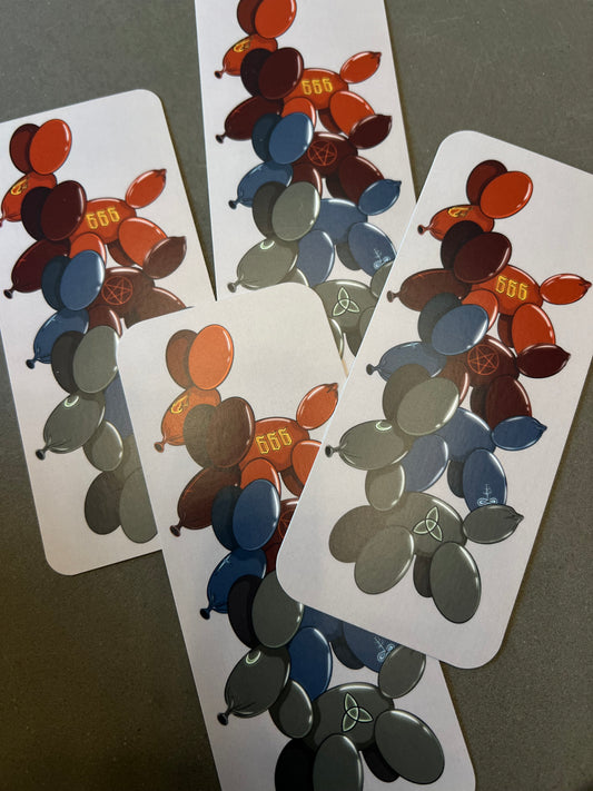 Spooky balloon dog bookmark made by me!