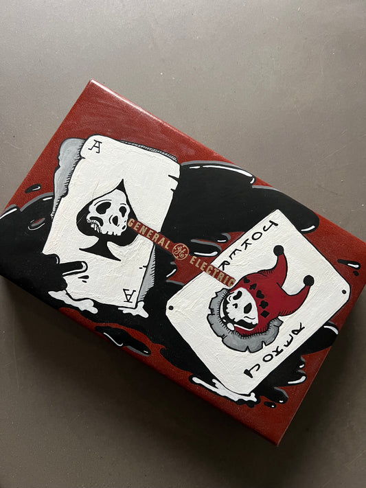 Hand painted vintage card box!
