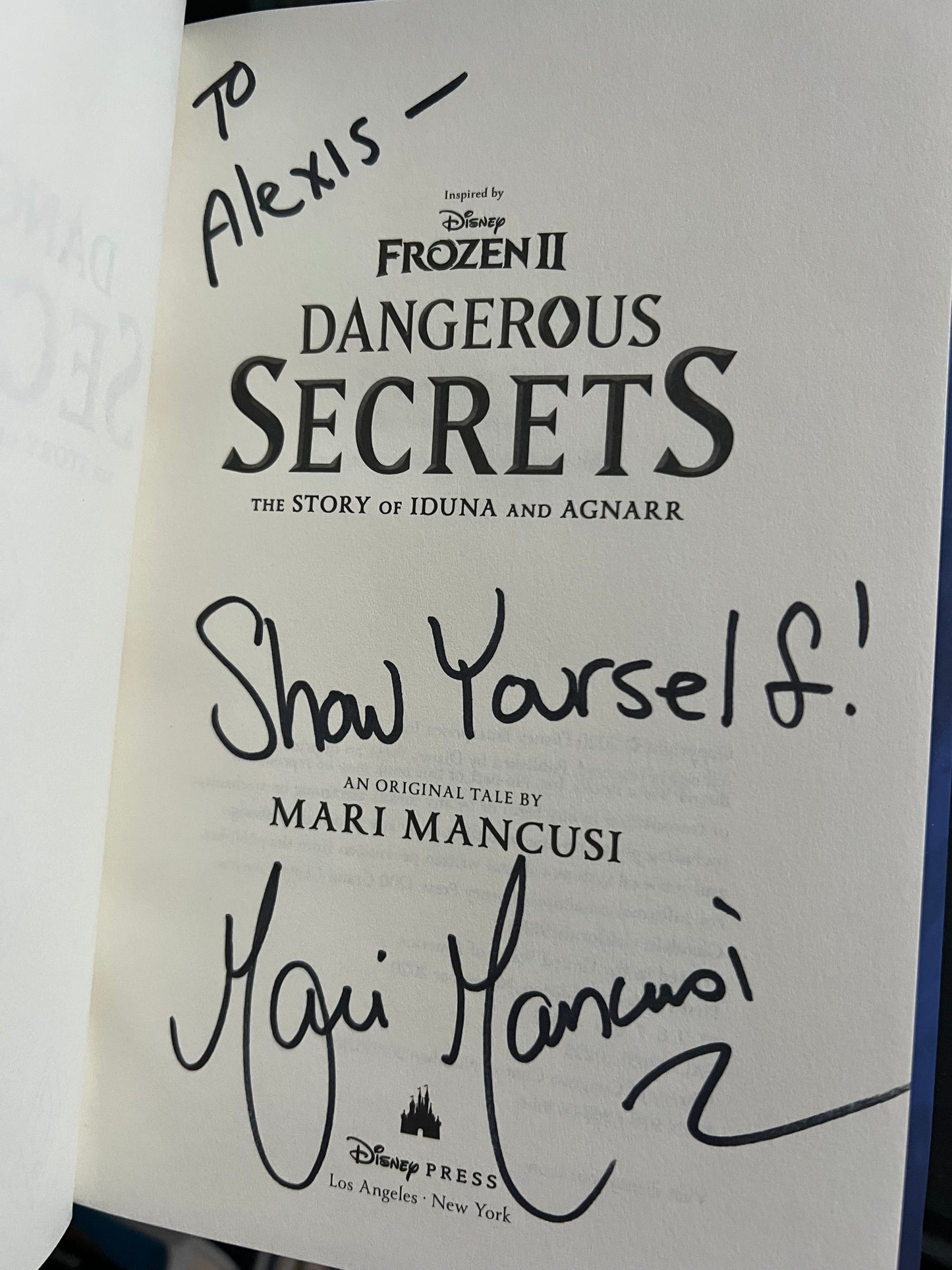 Frozen 2 dangerous secrets by Mari Mancusi SIGNED