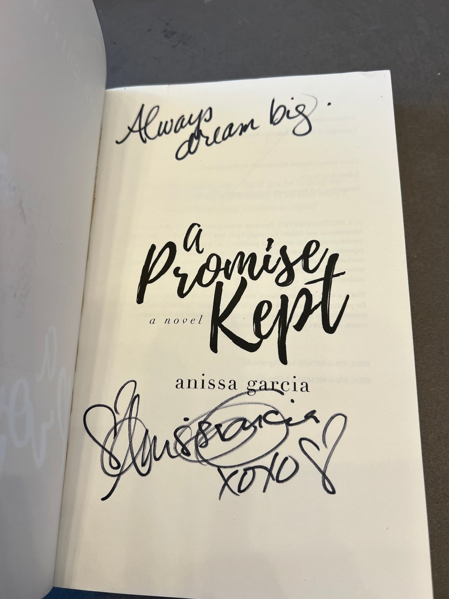 A Promise Kept by Anissa Garcia signed