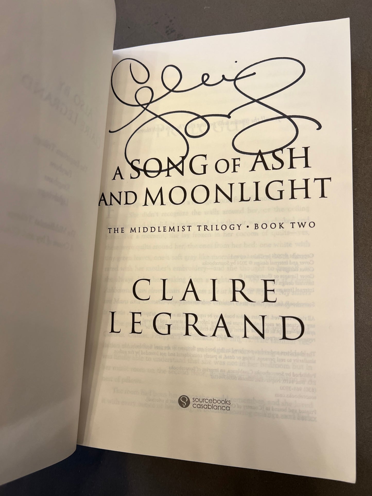 A song of ash and moonlight by Claire Legrand signed!