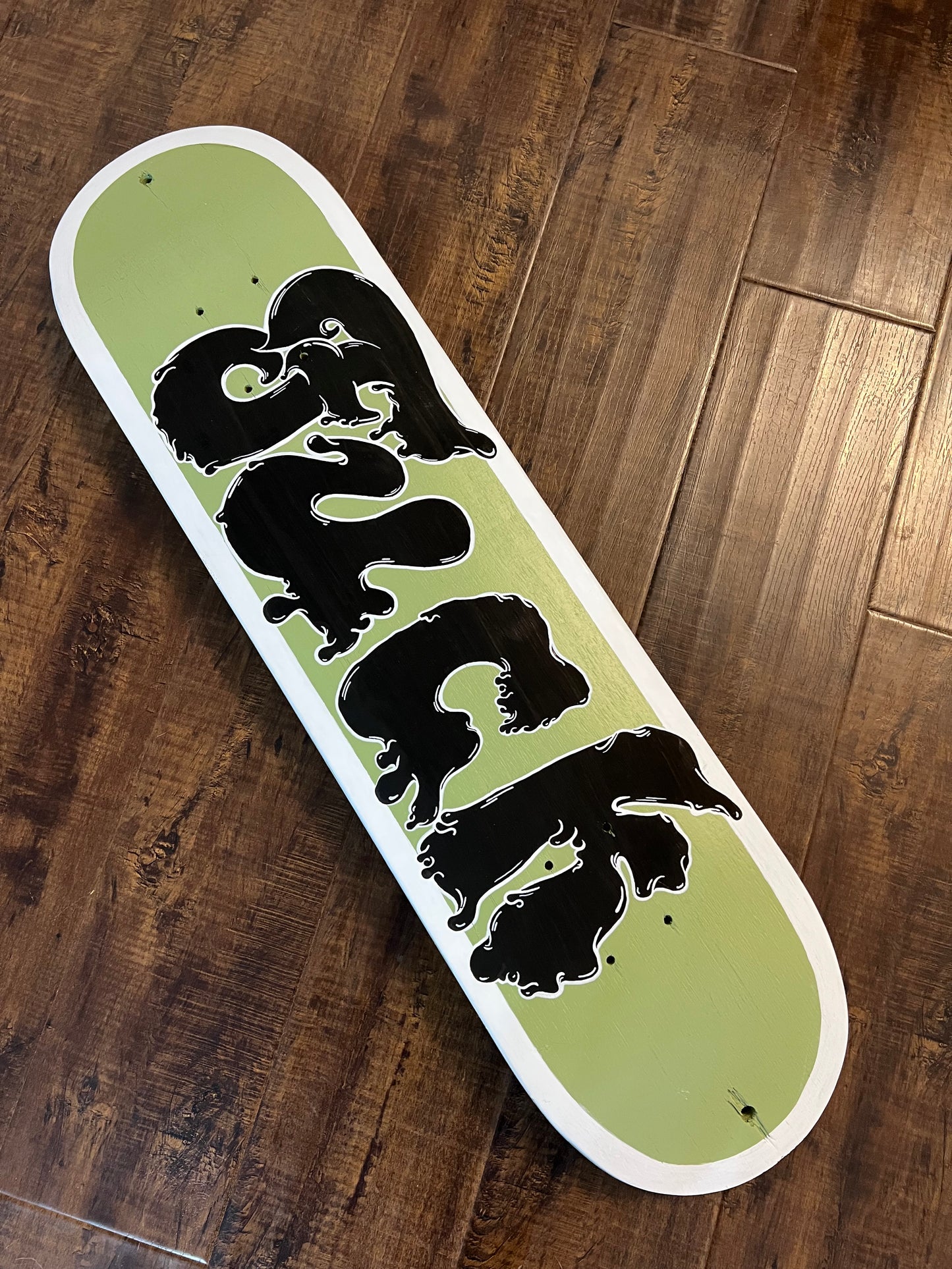 Hand painted Skateboard “FUCK” board 🤘🏼