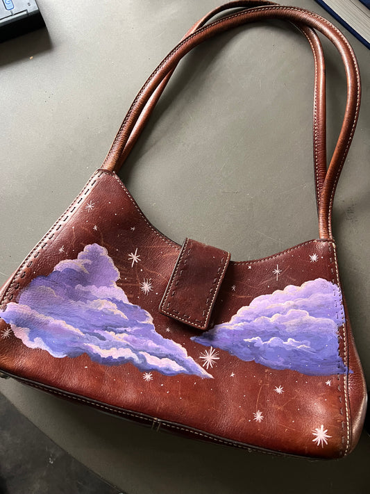 Vintage Fossil Hand Painted Purse